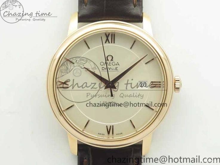 0119 Practical De Ville RG MKF 1:1 Best Edition Silver Dial RG Markers on Brown Leather Strap MIYOTA 9015 V 8049